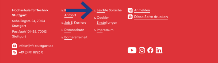 Screenshot des Website Footers