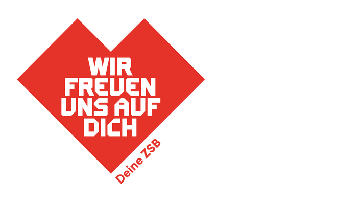 Herz mit Text: Wir freuen uns auf Dich