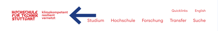 Screenshot des Kopfbereichs der Website