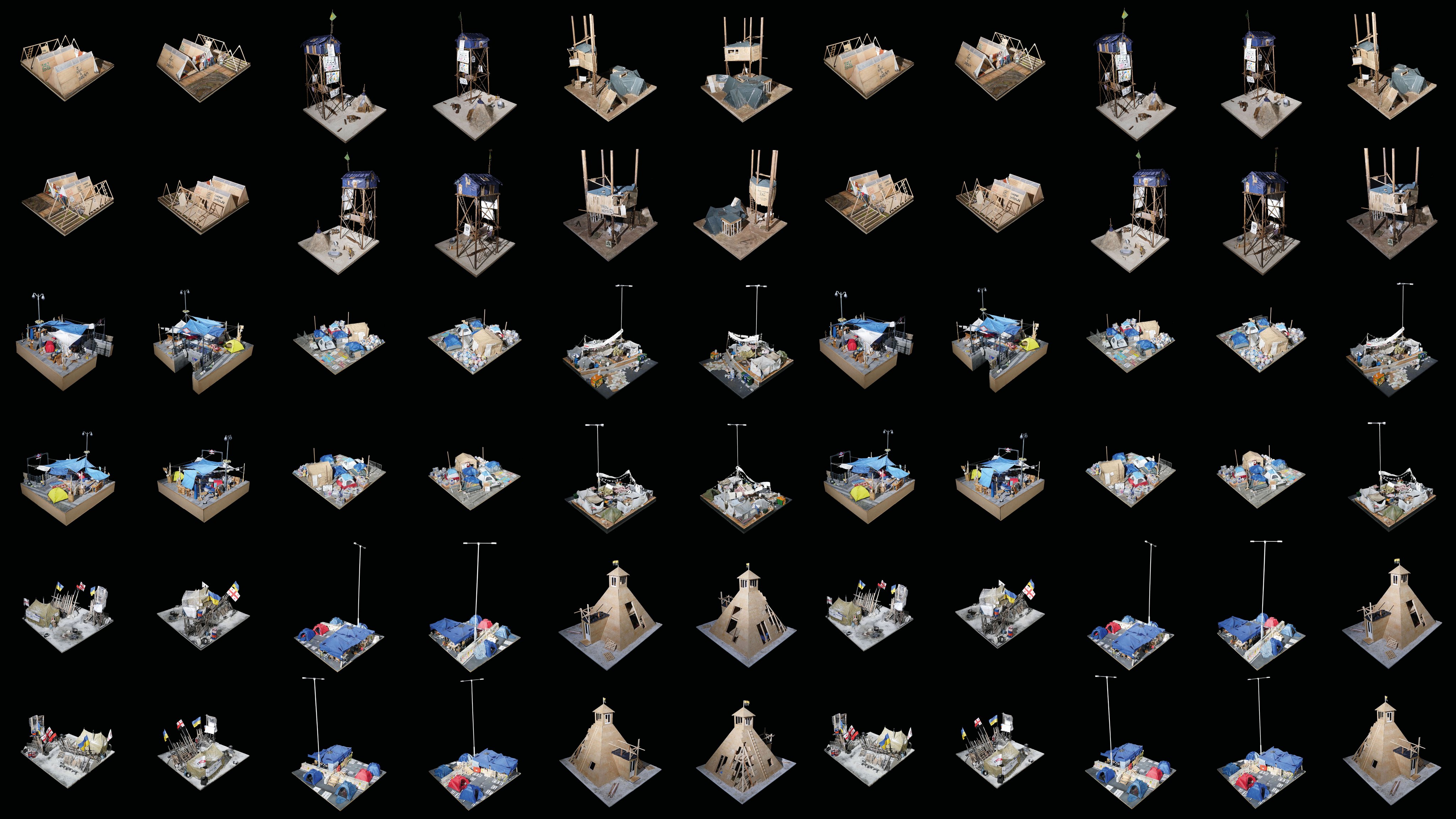 Modelle der Ausstellung Prostest/Architektur