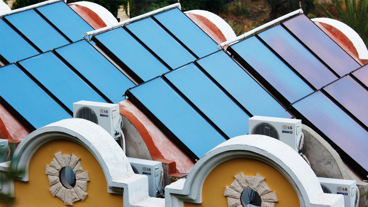 Solar thermal on a roof top