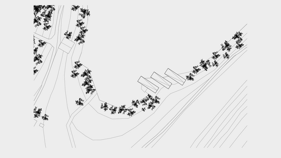 Lageplan der Studienarbeit Kunstrefugium am Walchensee