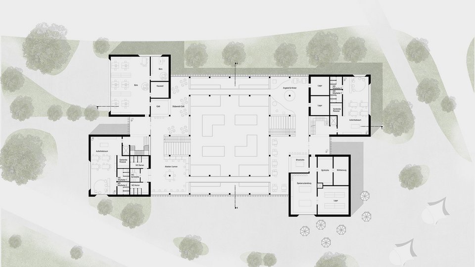 Grundriss G1 der Studienarbeit Neue Markthalle Freiberg