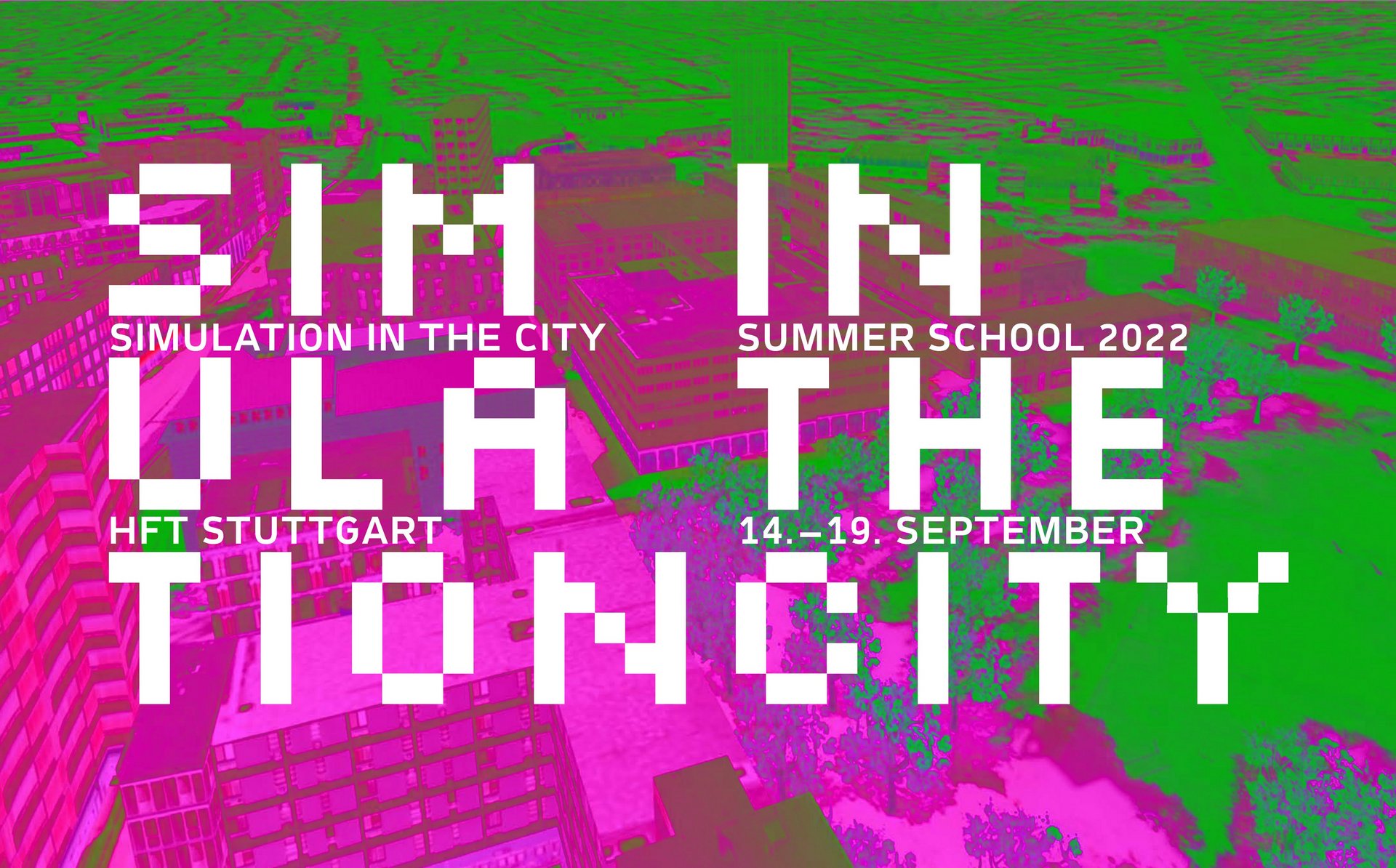 Plakat für die Bewerbung der Summer School "Simulation in the City"