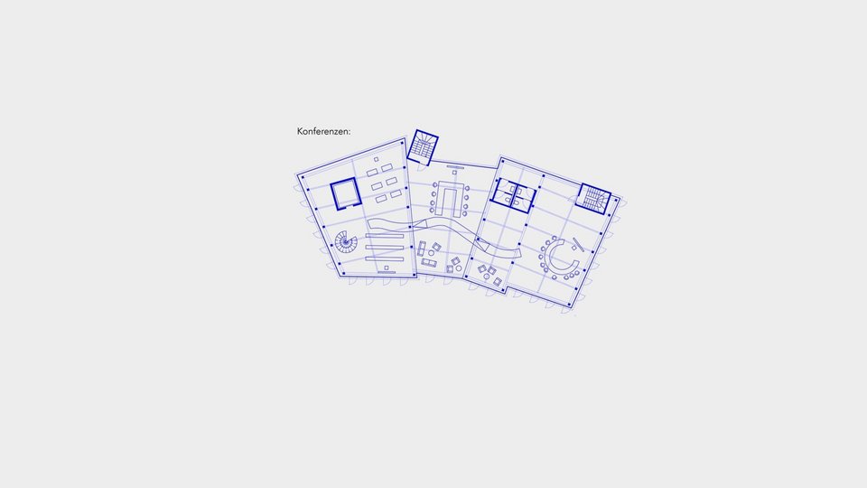 Grundriss Konferenzen der Studienarbeit der Polyvalente Raum.