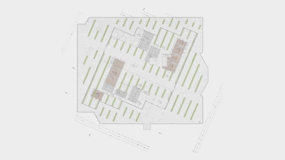 Grundriss des siebten Obergeschosses der Studienarbeit Garten 7