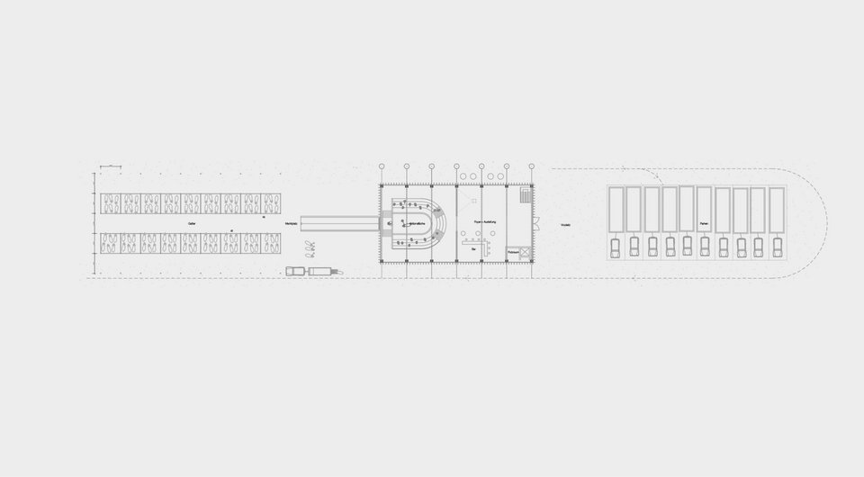 Grundriss der Studienarbeit Rinderauktionshalle St. Gallen