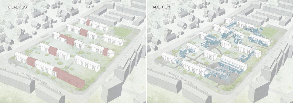 Visualisierung einer Abriss- bzw. Additionssituation der Studienarbeit AddUnity