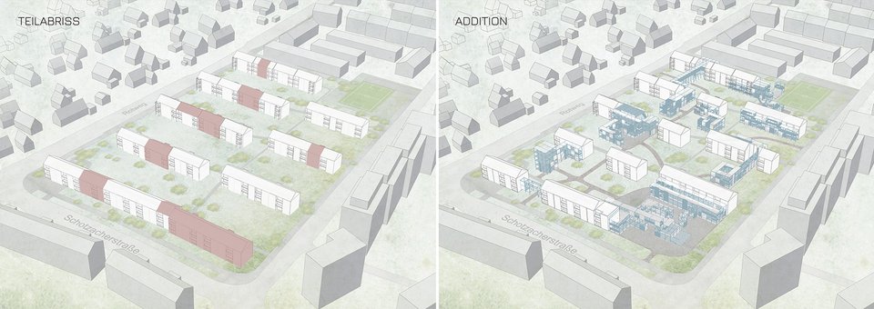 Visualisierung einer Abriss- bzw. Additionssituation der Studienarbeit AddUnity