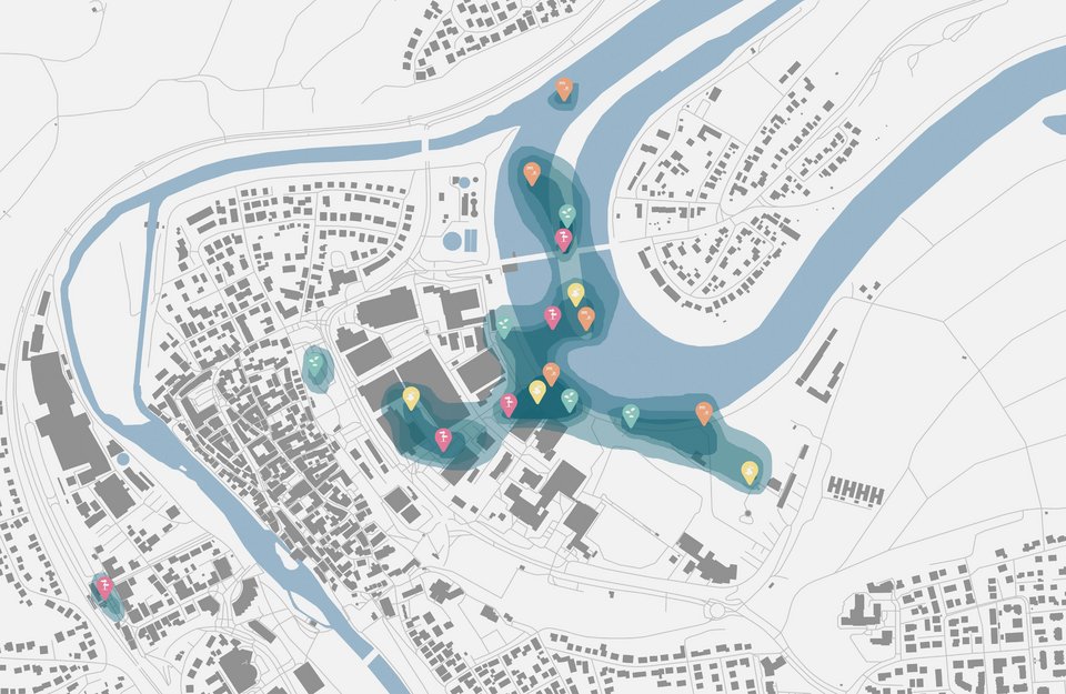 Lageplan aus der Studienarbeit Neckar Kapern