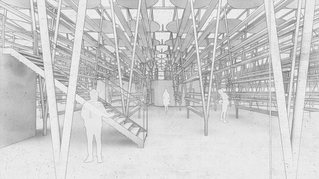 Rendering eines Innenraum der Studienarbeit Garten 7