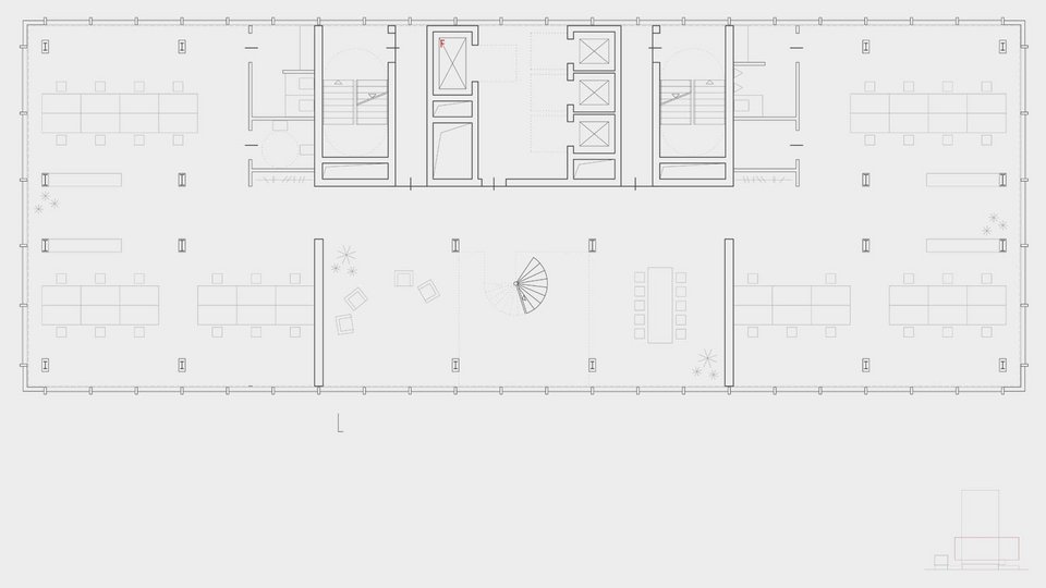 Grundriss eines Büros der Studienarbeit LA @ KA