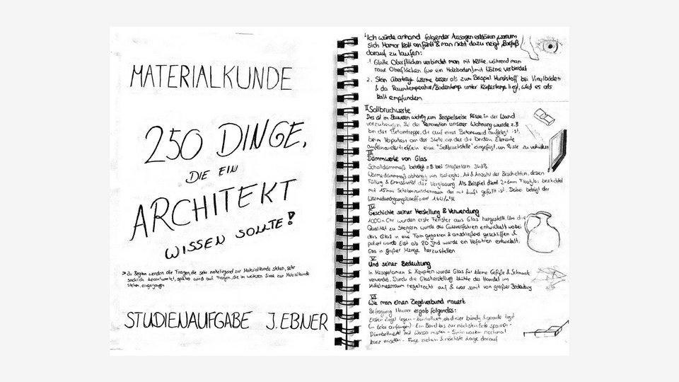 Auszug aus einem Skizzenbuch zum Thema 250 Dinge, die ein Architekt wissen sollte