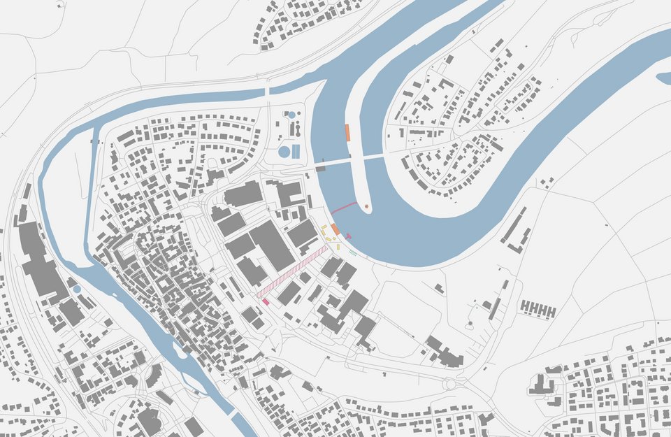 Lageplan aus der Studienarbeit Neckar Kapern