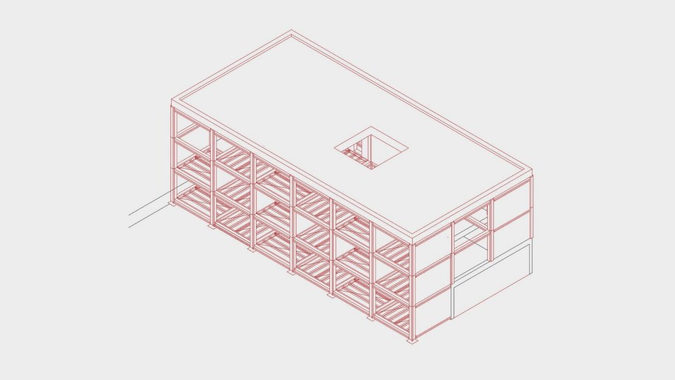 Isometrie der Bachelor-Arbeit Holzmarkt Bauer – Ein Haus für zehn Studierende