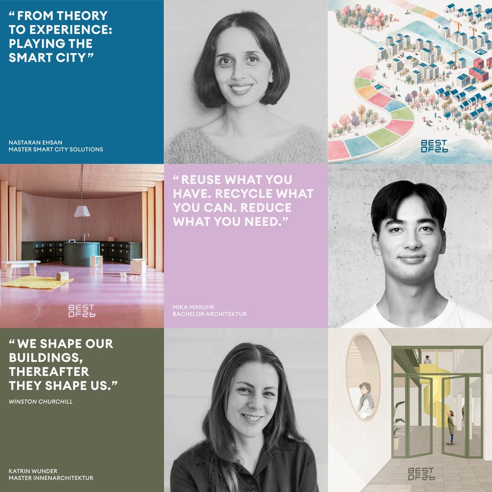 BEST-OF 2026: Studienarbeiten, Zitate und Portraits Studierender verschiedener Studiengänge