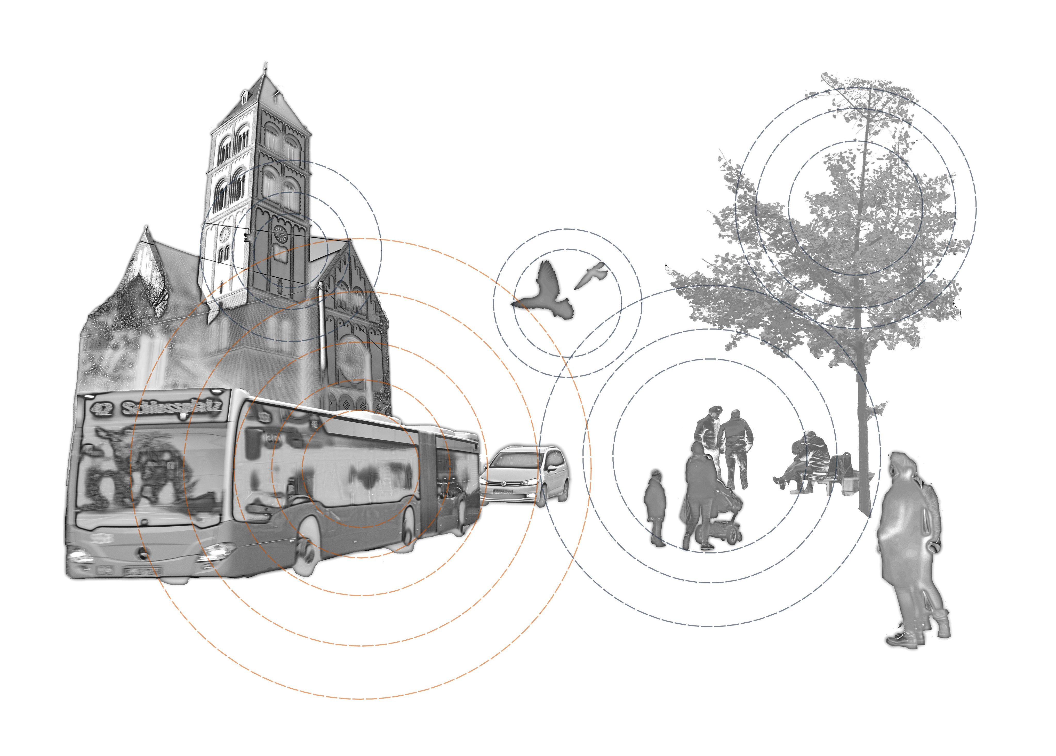 Collage der Umgebung der Master-Thesis Stadtklänge