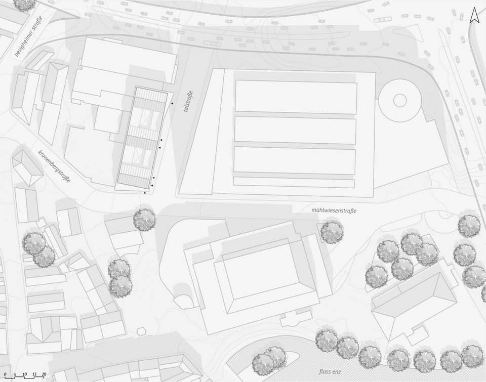 Lageplan der Studienarbeit Kreativzentrum Bietigheim-Bissingen