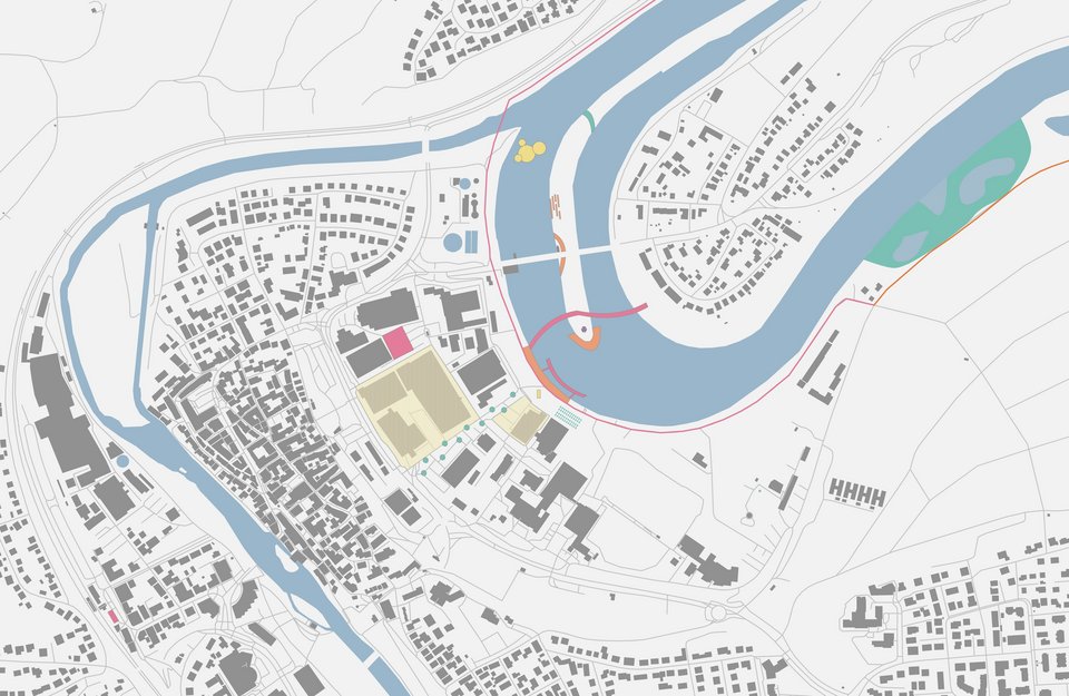 Lageplan aus der Studienarbeit Neckar Kapern