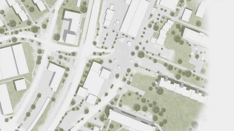 Lageplan der Studienarbeit Neue Markthalle Freiberg