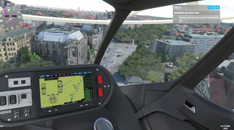 Bild aus einer Flugsimulation mit dem Microsoft Flight Simulator/ Image from a flight simulation with Microsoft Flight Simulator
