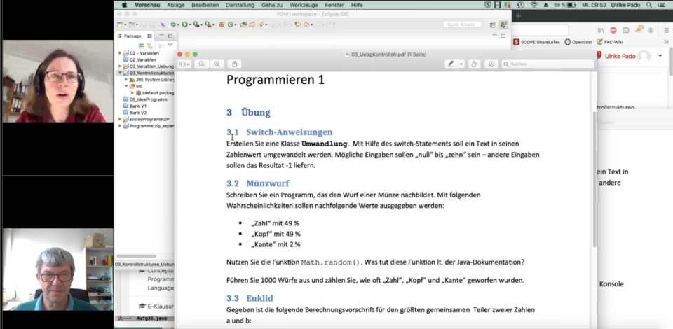 Screenshot Online-Vorlesung Programmieren