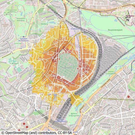Geoinformatik-Analyse: Erreichbarkeit von Grünflächen mit Netzwerk-Analyse