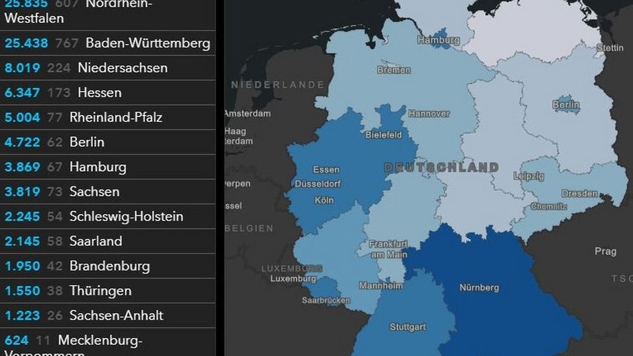 COVID19-Dashboard des Robert Koch Instituts (RKI) am 15.04.2020