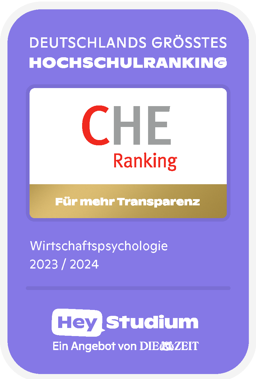 Siegel CHE-Ranking 2023 Wirtschaftspsychologie 